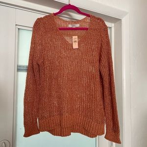 NWT Loft Plus Metallic Terracotta Sweater